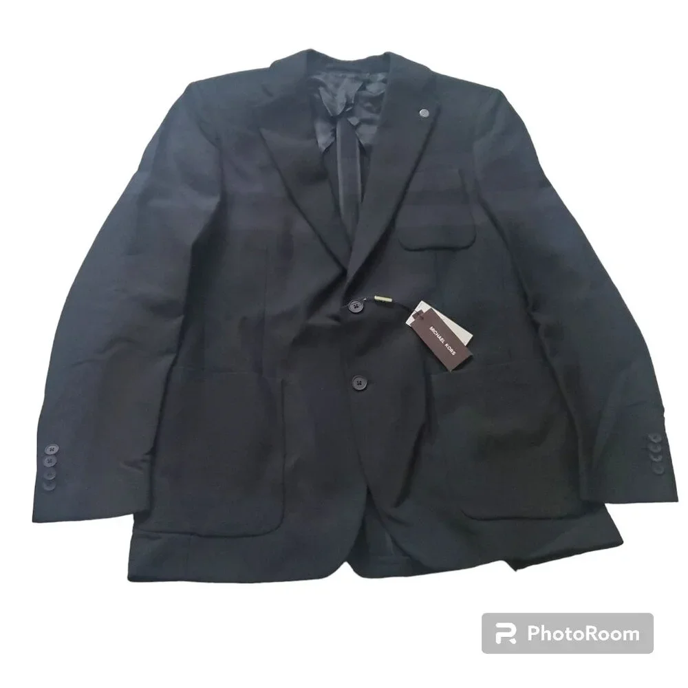 Michael Kors mens suits blazer coat jacket stretch sz 44 regular black $798.00‎